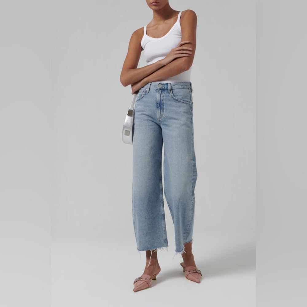 AGOLDE Blue Low Curve Fray Women’s Jeans 27 - Picture 2 of 13